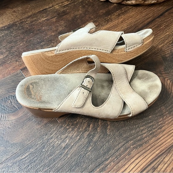 Dansko Womens Sela Leather Sip On Open Toe Tan Slide Sandals Sz (9.5-10) 40 - Picture 1 of 5